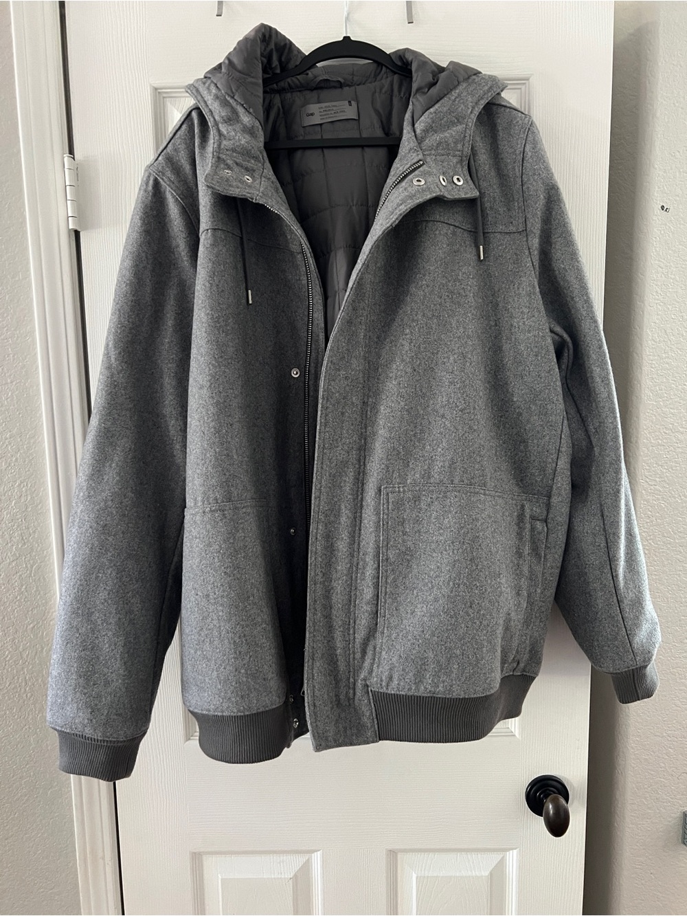 GAP Gray Hooded Bomber Jacket